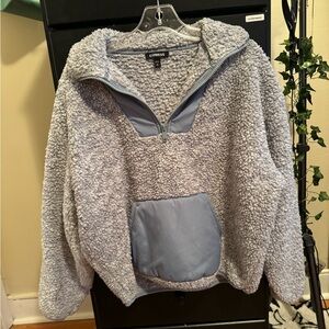 Light blue express fleece pull over